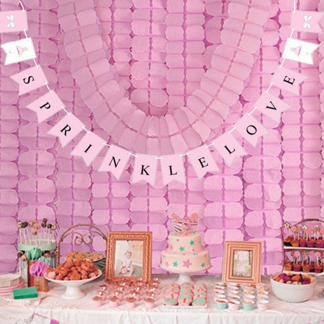 Bandeirinha BRIDE Sprinkle Little Love Pink Party (Criador carregado)