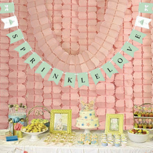 Bandeirinha BRIDE Sprinkle Love Sage Green Party