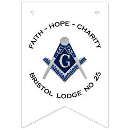 Bandeirinha Bristol nº 25 Banner de Bunting Masonic