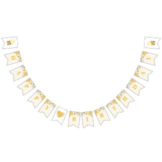 Bandeirinha Bumblebee Feliz Aniversário Bebês Crianças Mel Abe