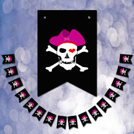 Bandeirinha Capitão Grace, Pirates Bunting Flags, Festa de Bar