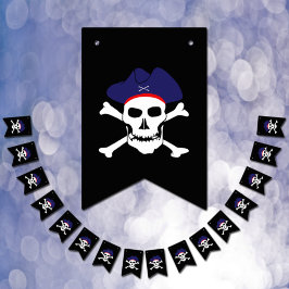 Bandeirinha Capitão Jack, Pirates Bunting Flags, Festa de Barc