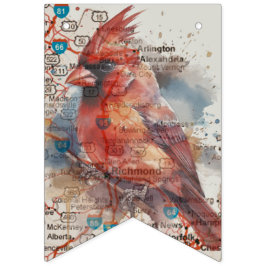 Bandeirinha Cardinal na Mapa da Estrada da Virgínia Arte em Aq