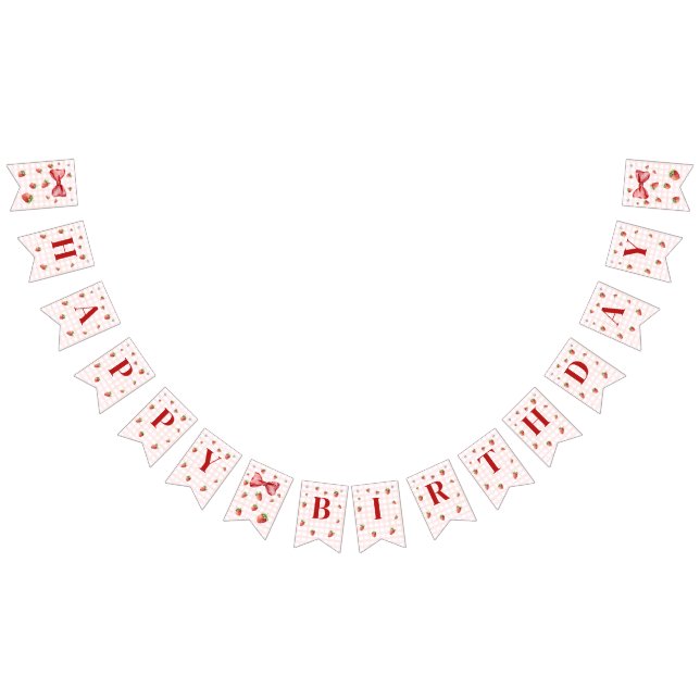 Bandeirinha Cartaz de bunda de Aniversário de Morango (Todos)