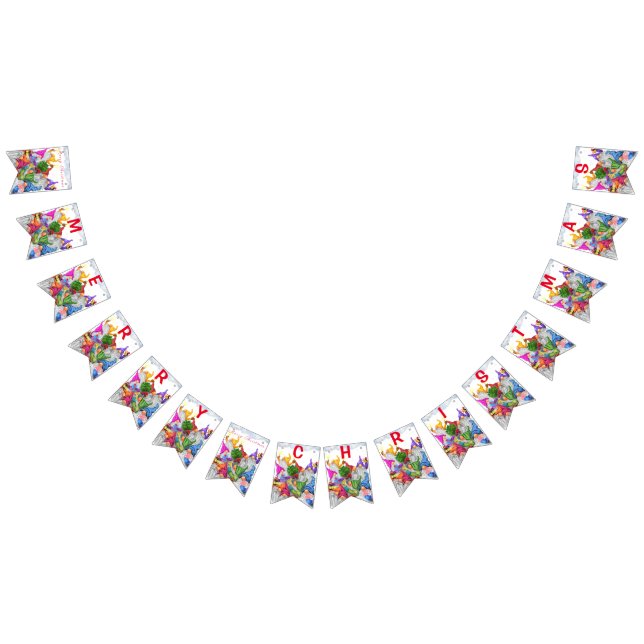 Bandeirinha Cartoon do Feliz Natal Gnomo Desenho Engraçado (Todos)