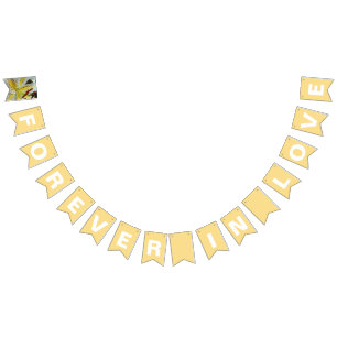 Bandeirinha Casamento Amarelo Manteiga de Amor Eterno