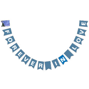 Bandeirinha Casamento Azul Francês Amor Eterno