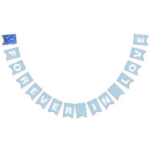 Bandeirinha Casamento Azul Pólen para Sempre no Amor