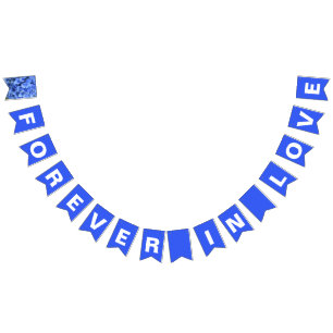Bandeirinha Casamento Azul Real Amor Eterno