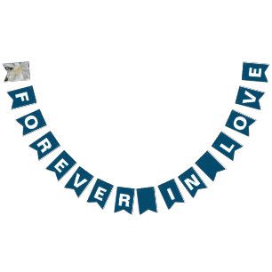 Bandeirinha Casamento Azul Turquesa para Sempre
