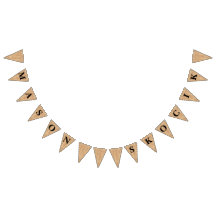 Casamento Burlap Jute Bunting "Names"