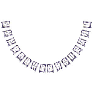 Bandeirinha Casamento com Âncora Marinho e Stripe Branca