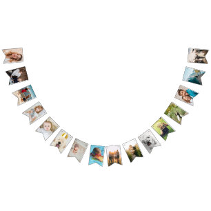 Bandeirinha casamento de aniversário personalizado com fotos