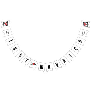 Bandeirinha Casamento de Coração de Amor Personalizado