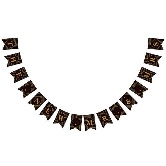 Bandeirinha Casamento de Gatsby Dourado de 2020 (Todos)