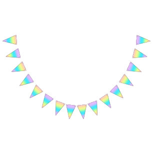 Bandeirinha Casamento de Gradiente Grande Pastel Rainbow