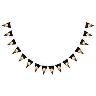 Bandeirinha Casamento Dourado e elegante de Rosa negro
