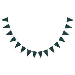 Bandeirinha Casamento Elegante Rosa Gótico de Teal Negro