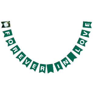Bandeirinha Casamento Esmeralda Verde Para Sempre no Amor