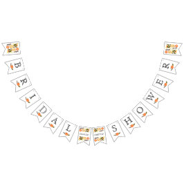 Bandeirinha Casamento floral cor de laranja amarelo chá de pan