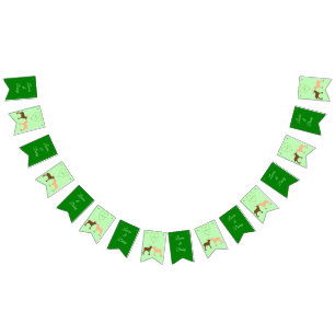 Bandeirinha Casamento Personalizado de Deer Casal e Daisy Hear