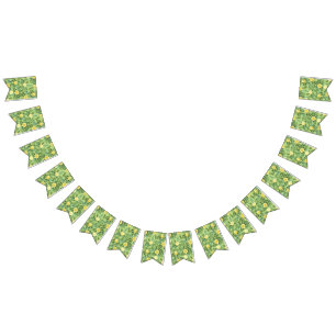 Bandeirinha Casamento vintage Primavera amarelo e verde