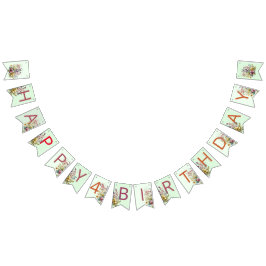 Bandeirinha Castanhal Floral, Cor de Água Colorida Aniversário