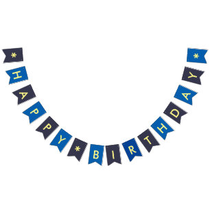 Bandeirinha Celebração do menino do feliz aniversario alguma