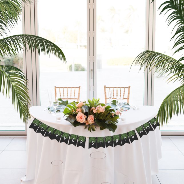 Bandeirinha Céu Noturno Tropical de Palmeiras - O Eterno Começ (Criador carregado)