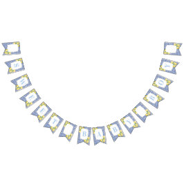 Bandeirinha Chá De Bebê Branco Azul Com Limões Italianos