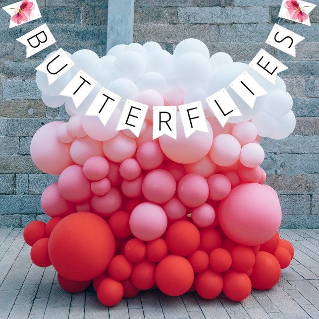 Bandeirinha Chá de Bebê de Borboletas Florais (Criador carregado)