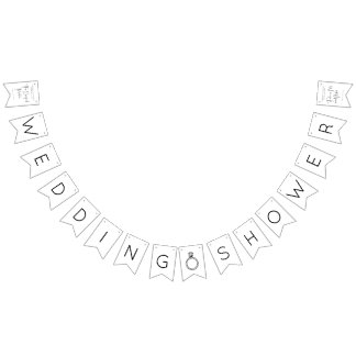 Bandeirinha Chá de casamento de Script Moderno