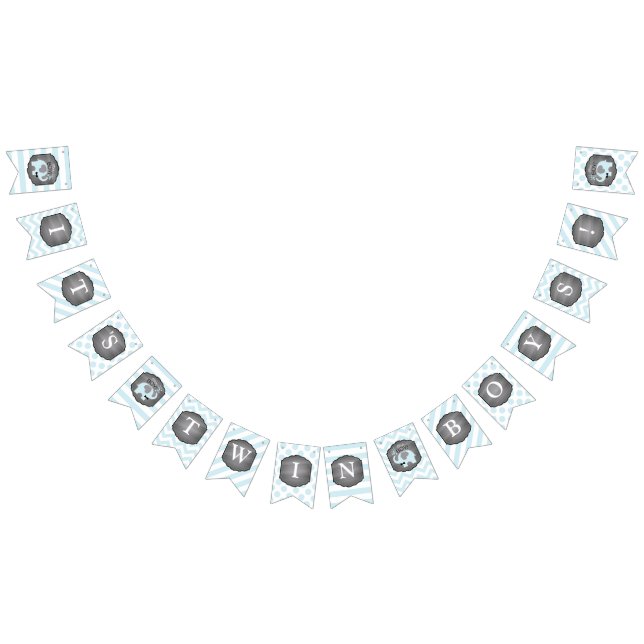 Bandeirinha Chá de fraldas azul dos meninos do gêmeo do laço (Todos)