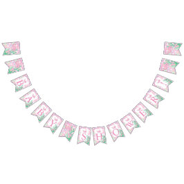 Bandeirinha Chá de fraldas de Baleia Dotada de Polka Rosa