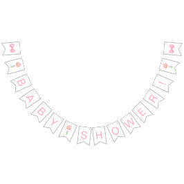 Bandeirinha Chá de fraldas de Balões Rosa