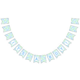 Bandeirinha Chá de fraldas de Bebê Padrão Cachorro de Circo Az