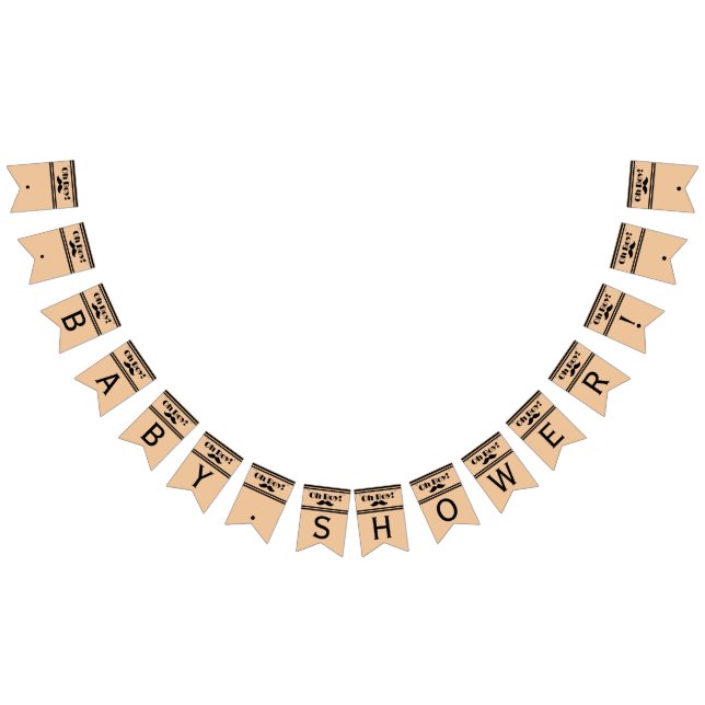 Bandeirinha Chá de fraldas de bigode preto (Todos)