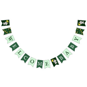 Bandeirinha Chá de fraldas de Boas-Vindas de Animais Safari