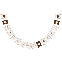 Bandeirinha Chá de fraldas de Boho Minimalista Beige de Boho