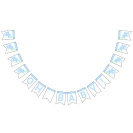 Bandeirinha Chá de fraldas de Elefante Cinto Circo Azul