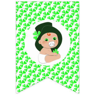 Bandeirinha Chá de fraldas de Shamrock para o Irish Baby Lepr