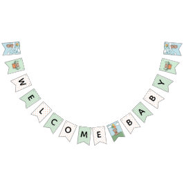 Bandeirinha Chá de fraldas do Urso Bebês de Boas-vindas Neutro