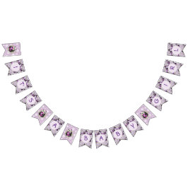 Bandeirinha Chá de fraldas do Urso Lilac Panda Adorável