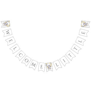 Bandeirinha Chá de fraldas dos Balões de Elefantes Amarelos 