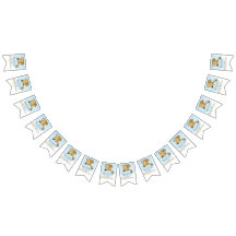 Chá de fraldas Dourado/Elefante Azul, faixa Swallo