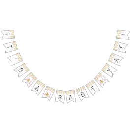 Bandeirinha Chá de fraldas Dourado Flamingo Baby, Swallowtail