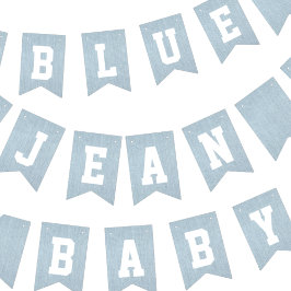 Bandeirinha Chá de fraldas Jean Baby Denim