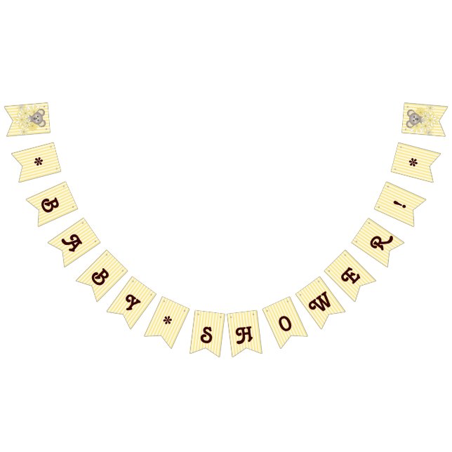 Bandeirinha Chá de fraldas neutro de gênero Koala amarelo (Todos)