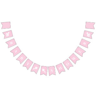 Bandeirinha Chá de fraldas Pastel Rosa Menina