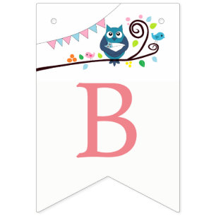 Bandeirinha Chá de fraldas Whimsical Owl